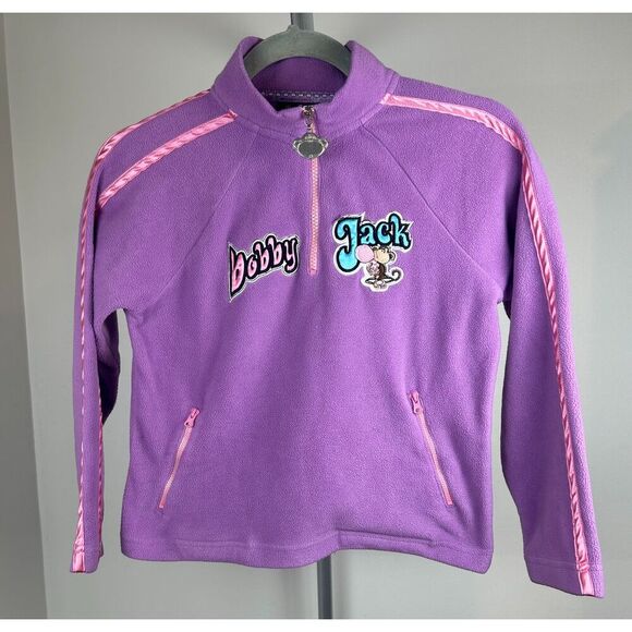 Vintage Bobby Jack Sweatshirt Jrs XS 1/4 ZIP Monkey Purple Bubble Gum Y2K - Picture 1 of 6